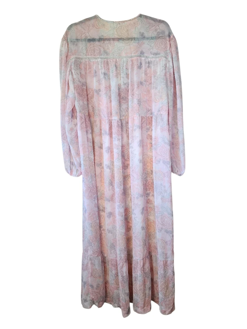 ​Free People Intimately Celia Floral Sheer Lace Trim Maxi Duster M/L